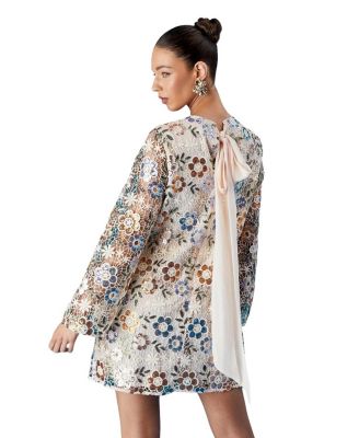 Muse Embellished Flare Sleeve Mini Dress