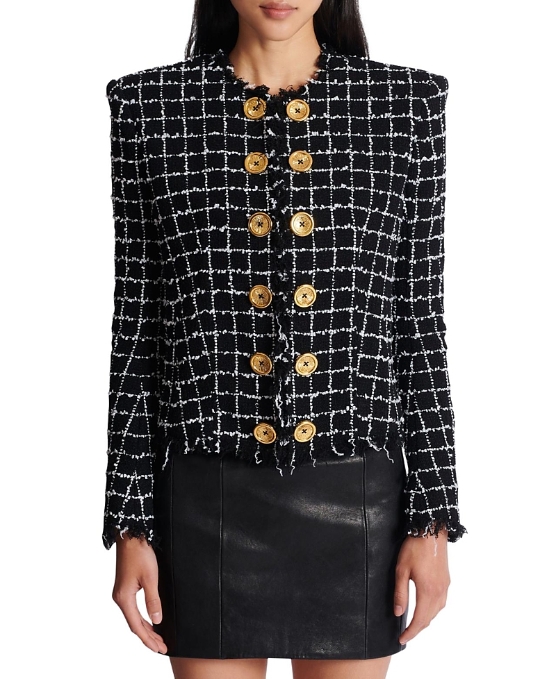 BALMAIN CROPPED TWEED JACKET