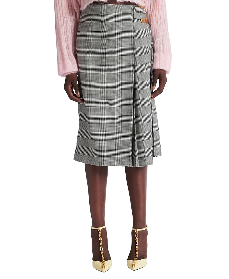 Balmain Midi Skirt with Prince of Wales Check