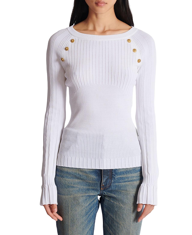Balmain Knit Top with Buttons