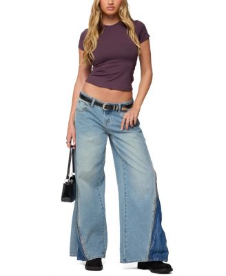  Kiarah Low Rise Bootcut Jeans in Blue Washed