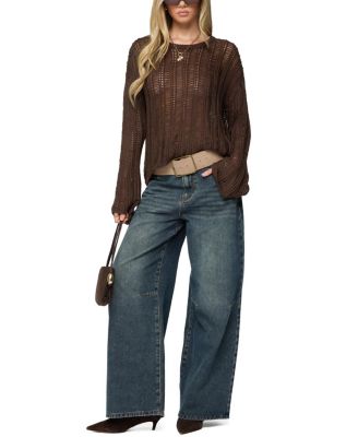 Jaide Sheer Ladder Knit Sweater