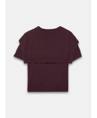  Women's Cotton Blend Scarf Detail Knit Top