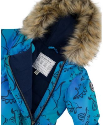 Boys' One-Piece Play Snowsuit Designed for Car Seat Dinosaur - Baby, Little Kid