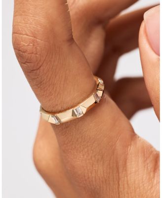 Solid Yellow Gold Astrid Lab Grown Diamond Station Ring