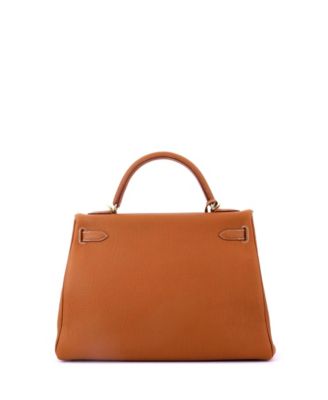 Kelly 32 Handbag Brown Togo with Gold Hardware