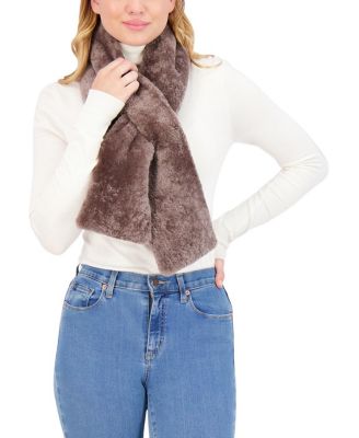  Silky Shearling Lamb Pull-Through Scarf