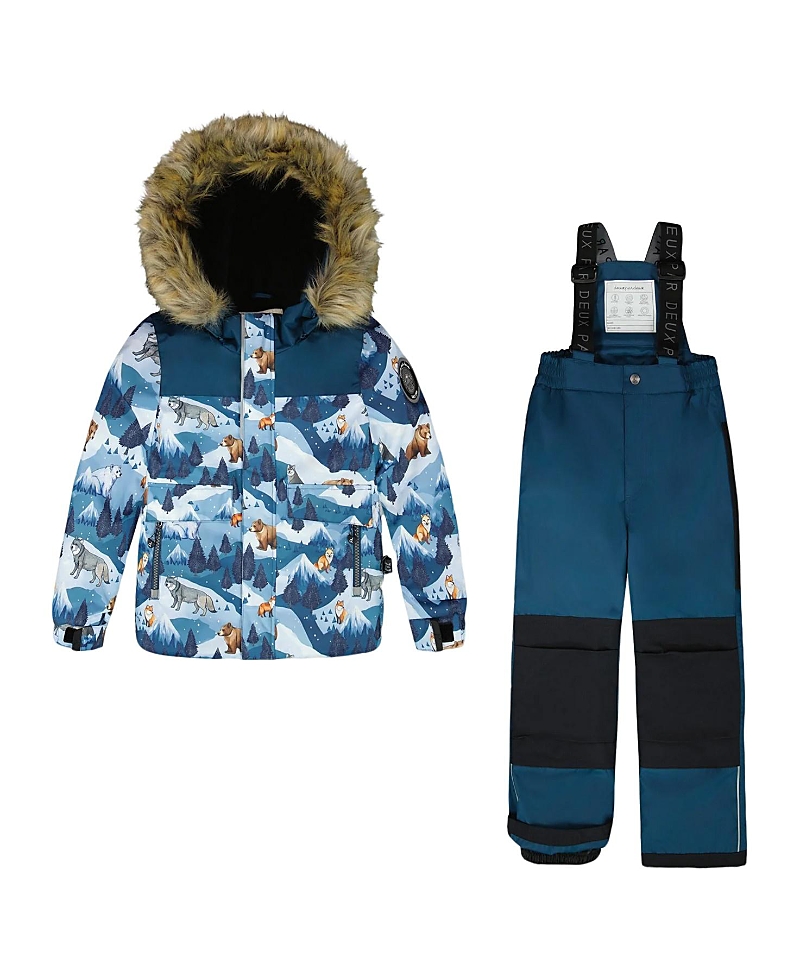 Deux par Deux Boys' Two-Piece Bear Discover Snowsuit - Little Kid, Big Kid