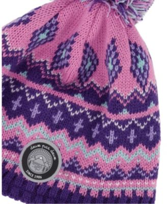 Girls' Lined Peruvian Knit Pompom Hat - Baby, Little Kid, Big Kid