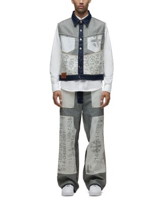 Wide Leg Columbus Number Graphic Jeans