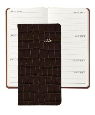  2026 Embossed Croc Leather Pocket Datebook