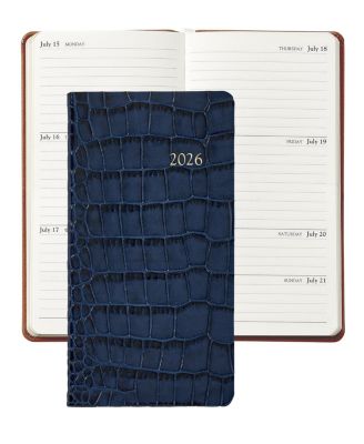  2026 Embossed Croc Leather Pocket Datebook