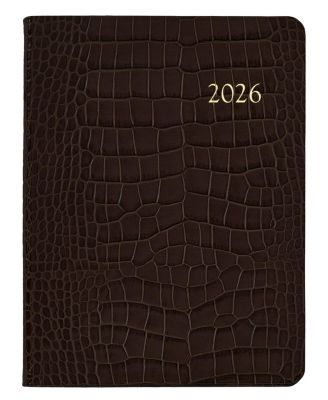  2026 Embossed Croc Leather Desk Diary