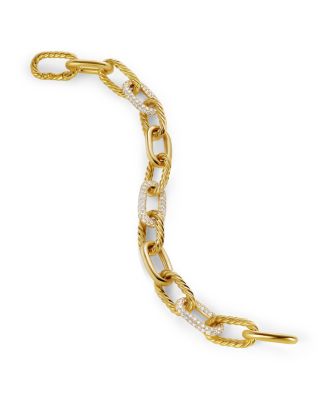 DY Madison&reg; Chain Bracelet in 18K Yellow Gold with Diamonds, 11mm
