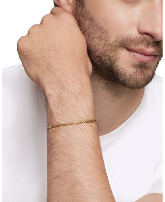 Men's 18K Yellow Gold Chain Box Link Bracelet, 2.7mm