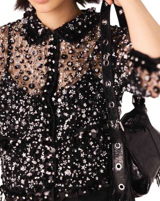 Sequinned Tulle Top