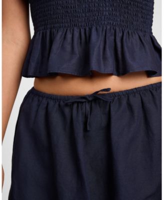 Air Linen Bubble Mini Skirt