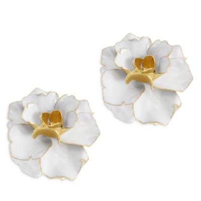 Gardenia Candleholders, Set of 2