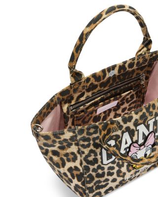 Small Daisy Duck Leopard Print Shopper Tote