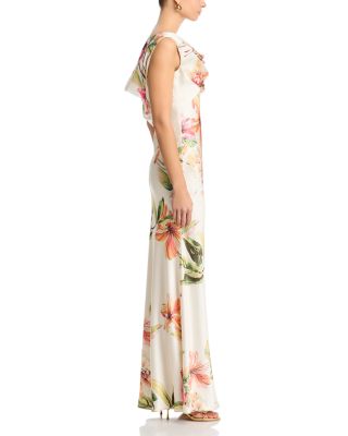 Sleeveless Drape Neck Gown
