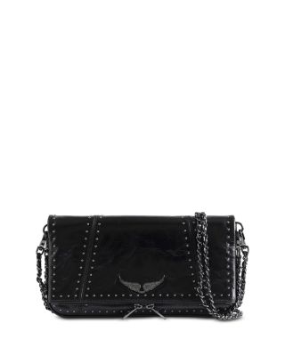 Rock Studded Vintage Patent Leather Clutch