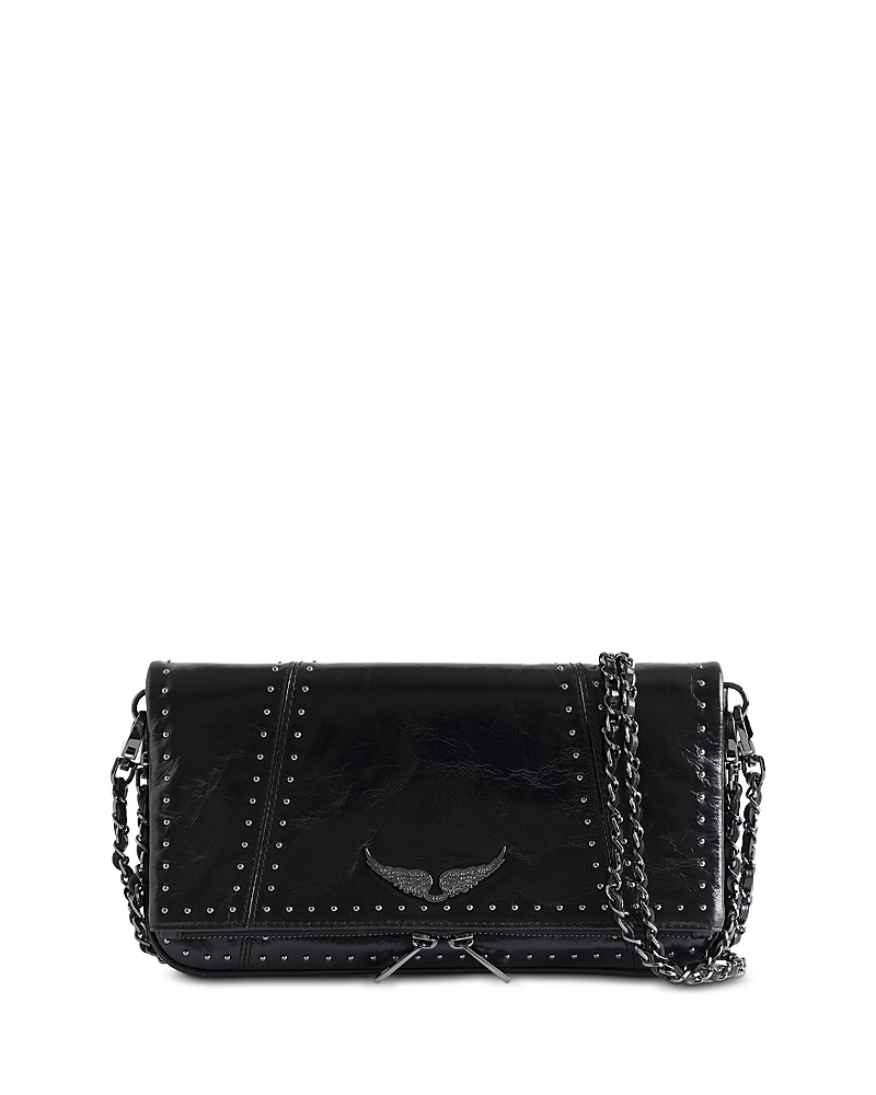 Zadig & Voltaire Rock Studded Vintage Patent Leather Clutch