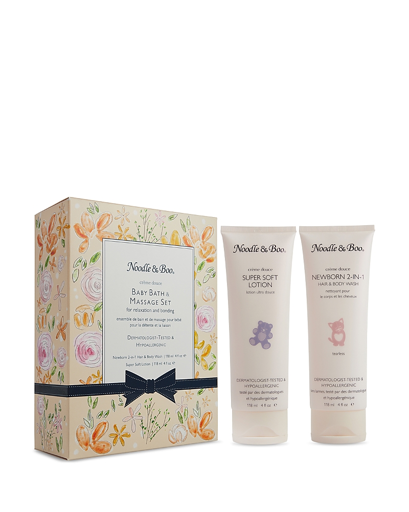 Noodle & Boo Baby Bath & Massage Set, Yellow Flower Bouquet