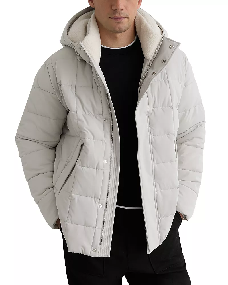 Reiss Klause Long Sleeve Borg Lined Quilted Puffer Jacket
