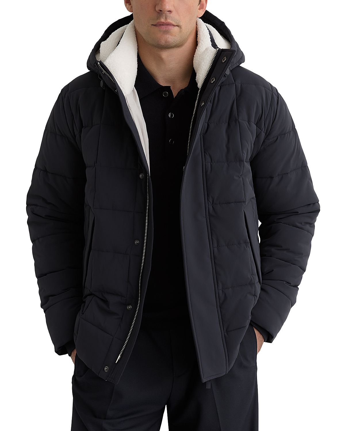 Reiss Klause Long Sleeve Borg Lined Quilted Puffer Jacket