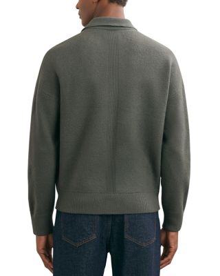 Calder Long Sleeve Zip Through Twin Pocket Merino Jumper Jacket