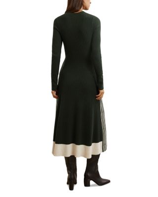 Aria Side Stitch Knit Midi Dress