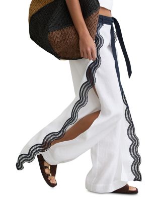 Farah Side Scallop Linen Pants 