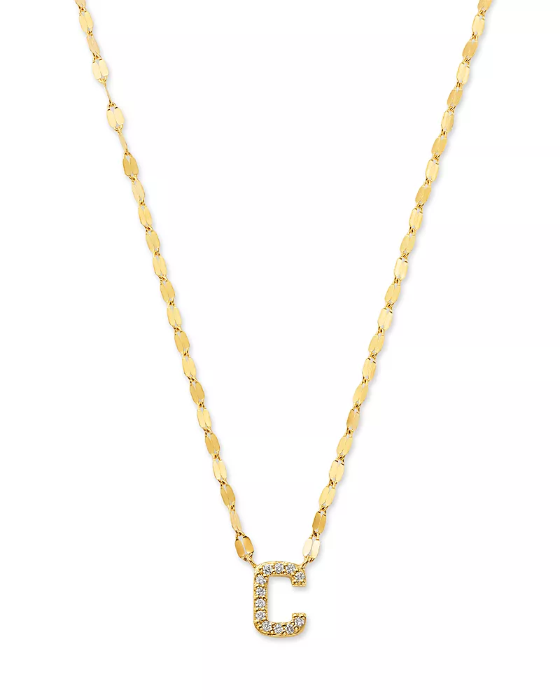 Lana 14K Yellow Gold Diamond Initial C Pendant Necklace, 18