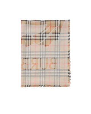 Wide EKD Check Wool Silk Scarf