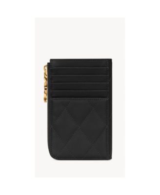 Cassandre Bijou Zip Card Case in Grain De Poudre Leather