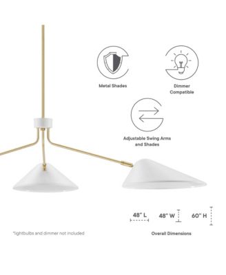 Includes one Journey 3-light 14" arm pendant