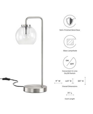  Silo Glass Globe Glass and Metal Table Lamp