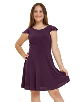  Girls' Flutter Sleeve Dress - Big Kid