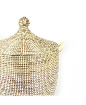 Dou Lid Two-Tone Medium Storage Basket