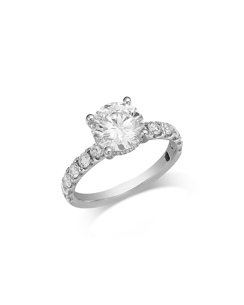 Bloomingdale's Fine Collection Luxe Collection Certified Lab Grown Diamond Hidden Halo Engagement Ring in Platinum, 2.75 tcw