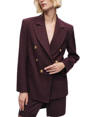 Pinstripe Double-Breasted Blazer