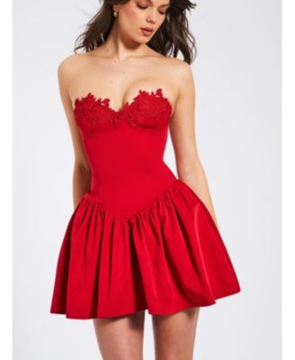  Sacha Drop Waist Corset Puffy Mini Dress