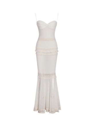 Pallas Lace Trim Crochet Mermaid Maxi Dress