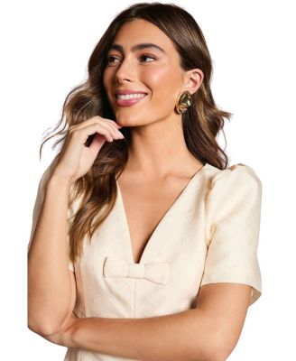 Jacquard Bow Mini Dress