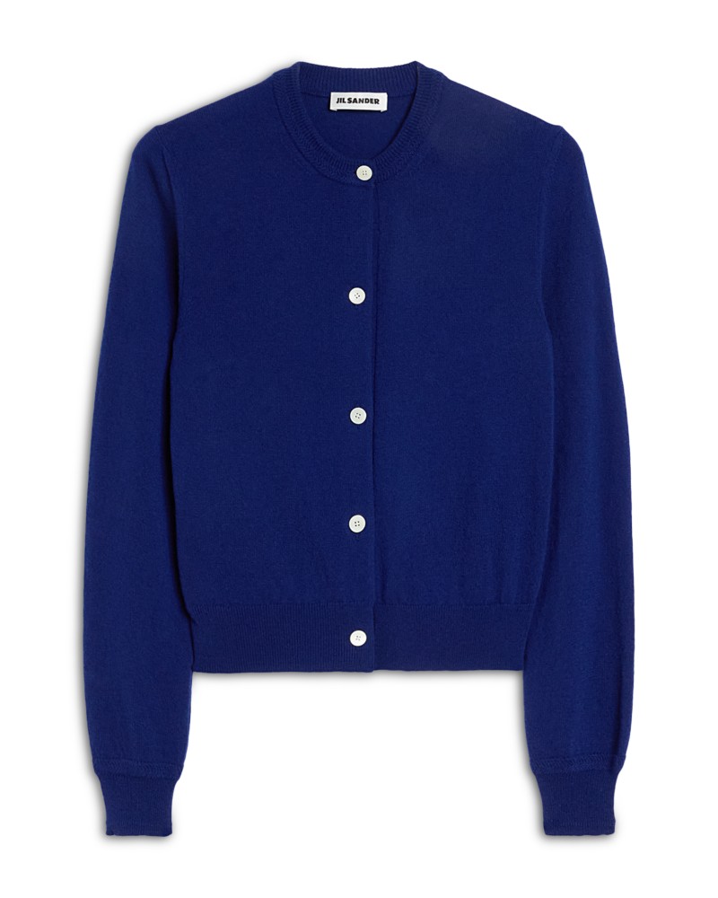 Jil Sander Long Sleeve Wool Sweater in Violet Night