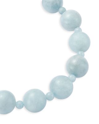 Milky Aquamarine Beaded Bracelet in 14K Yellow Gold