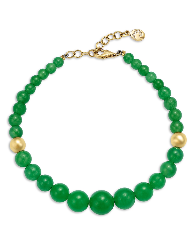Bloomingdale's Fine Collection Dyed Jade Graduated Beaded Bracelet in 14K Yellow Gold
