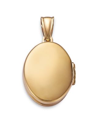 Polished Oval Locket Charm in 14K Yellow Gold