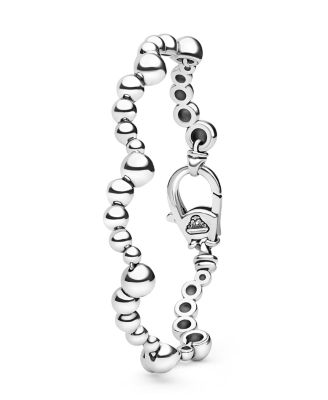 Sterling Silver Caviar Bubbly Beaded Scallop Bracelet