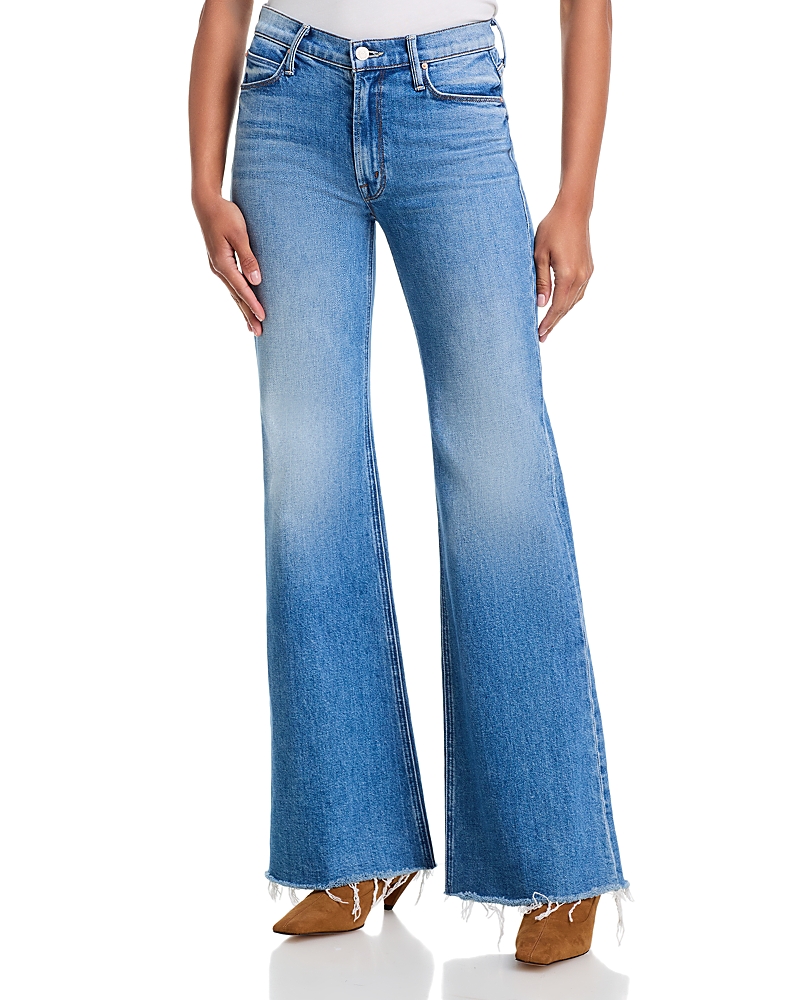 Mother The Doozy Fray High Rise Flare Jeans in Heads or Tails